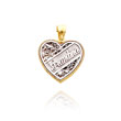 14K Two-Tone Reversible "Grandma" Heart Pendant