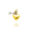 14K Two-Tone Heart & Key Charm