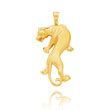14K Yellow Gold Large Satin Panther Pendant