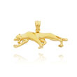 14K Yellow Gold Satin Jaguar Pendant