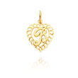 14K Yellow Gold Initial "B" Heart Charm