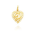 14K Yellow Gold Initial "D" Heart Charm