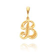 14K Yellow Gold Filigree Initial "B" Pendant