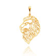14K Yellow Gold Filigree Lion Head Pendant