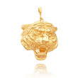14K Yellow Gold Large Tiger Head Pendant