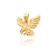 14K Yellow Gold Diamond-Cut Eagle Pendant