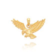 14K Yellow Gold Solid Polished Eagle Pendant