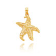 14K Yellow Gold Open-Backed Starfish Pendant
