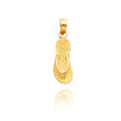 14K Yellow Gold Textured Flip Flop Charm