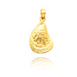 14K Yellow Gold Oyster Shell Pendant