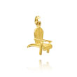 14K Yellow Gold Solid Adirondack Chair Pendant
