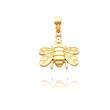 14K Yellow Gold Polished & Satin Bee Pendant