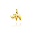 14K Yellow Gold Small Puffed Elephant Charm
