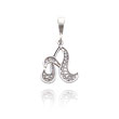 14K White Gold Filigree Initial "A" Pendant
