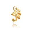 14K Yellow Gold Small 3D Dragon Charm