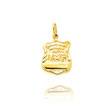 14K Yellow Gold Engraveable Police Badge Charm