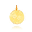 14K Yellow Gold "Las Vegas" Disc Pendant