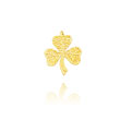 14K Yellow Gold Textured Shamrock Charm