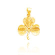 14K Yellow Gold Diamond-Cut Shamrock Pendant