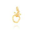14K Yellow Gold Diamond-Cut Open Apple Charm