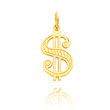 14K Yellow Gold Dollar Sign Charm