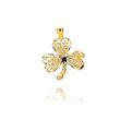 14K Yellow Gold Filigree Shamrock Pendant