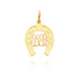 14K Yellow Gold Large "Goodluck" Horseshoe Charm