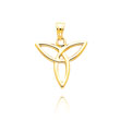 14K Yellow Gold Polished Celtic Angel Symbol Pendant