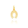 14K Yellow Gold Small Textured Horseshoe Charm