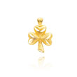 14K Yellow Gold Textured Diamond-Cut Shamrock Pendant