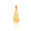 14K Yellow Gold Solid Sandal Pendant