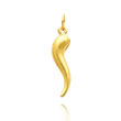 14K Yellow Gold Medium 3D Hollow Italian Horn Charm