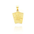 14K Yellow Gold Pair of Aces "All In!" Pendant