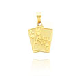 14K Yellow Gold Pair of Aces "All In!" Pendant