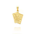 14K Yellow Gold Two Hearts "All In!" Cards Pendant