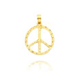 14K Yellow Gold Textured Peace Sign Pendant