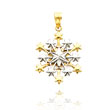14K Two-Tone Starry Snowflake Pendant
