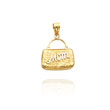 14K Yellow Gold & Rhodium Reversible "Mom" Handbag Charm