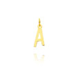 14K Yellow Gold Small Slanted Block Initial "A" Charm