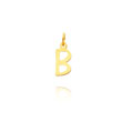 14K Yellow Gold Small Slanted Block Initial "B" Pendant