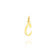 14K Yellow Gold Small Slanted Block Initial "C" Charm