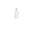 14K White Gold Small Slanted Block Initial "B" Pendant
