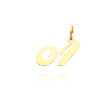 14K Yellow Gold Small Fancy Script Initial "A" Charm