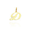 14K Yellow Gold Small Fancy Script Initial "D" Charm