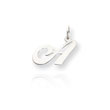 14K White Gold Small Fancy Script Initial "A" Charm