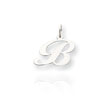 14K White Gold Small Fancy Script Initial "B" Charm