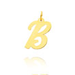 14K Yellow Gold Large Script Initial "B" Charm