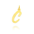 14K Yellow Gold Large Script Initial "C" Charm