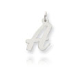 14K White Gold Large Script Initial "A" Charm