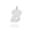 14K White Gold Large Script Initial "B" Charm